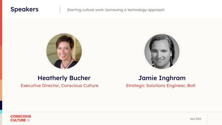 Photos of Heatherly Bucher and Jamie Ingham with their names and job titles below.